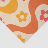 キュートなグルーヴィーな花柄のレトロウェーブ 薄葉紙 (詳細)