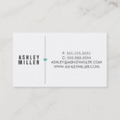 キュートなグレーとホワイトシェブロンアクアハートディバイダー 名刺 (裏面)