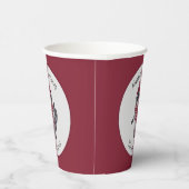 キュートなグレーと赤の水の色のクリスマスラクーン 紙コップ (右)