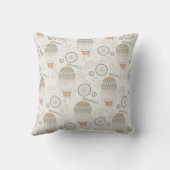 キュートなグレーウサギとアンティーク鍵オンホワイト クッション (裏面)