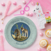 キュートなグレーウルフパップ ペーパープレート (パーティー)