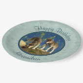 キュートなグレーウルフパップ ペーパープレート (アングル)