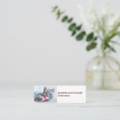 キュートなグレータブビーキャットとクリスマスハットクリスマス スキニー名刺 (スタンド正面)