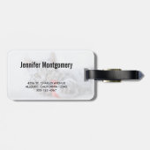 キュートなグレータブビーキャットとクリスマスハットクリスマス ラゲッジタグ (裏面横)