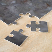 キュートなグレータブビーキャットグリーンエレガントアイ ジグソーパズル (側面)