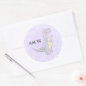 キュートなグレーティラノサウルスレックス恐竜のおもちゃありがとう ラウンドシール (封筒)