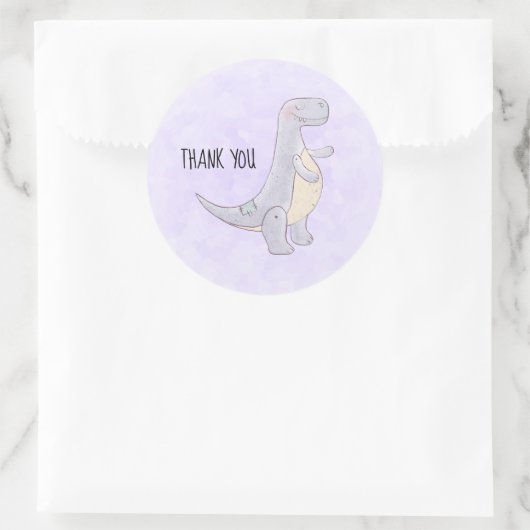 キュートなグレーティラノサウルスレックス恐竜のおもちゃありがとう ラウンドシール (バッグ)