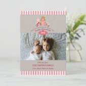 キュートなグレーピンクのジンジャーブレッドキャンディカネフォトカード カード (スタンド正面)