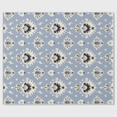 キュートなグレーベージュイカットの部族模様 ラッピングペーパー (フラット)