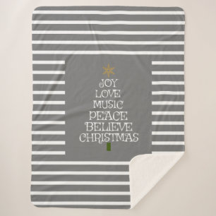 キュートなグレー/クリスマスの白い精神 シェルパブランケット
