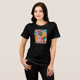 キュートなケニアアートサマージョインダンス トライブレンドＴシャツ