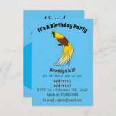 キュートなコウテンチョウのイラスト 招待状 (正面/裏面)