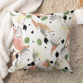 キュートなコカトゥーとハートトロピカル クッション (ブランケット)