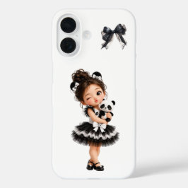 キュートなコケットガール 黒リボンパンダ iPhoneケース iPhone 16ケース