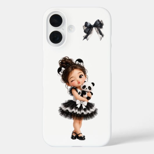 キュートなコケットガール 黒リボンパンダ iPhoneケース Case-Mate iPhoneケース (裏面)