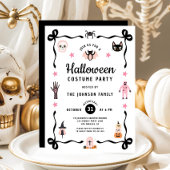 キュートなコケティッシュ・ハロウィンコスチュームパーティー 招待状