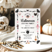 キュートなコケティッシュ・ハロウィンコスチュームパーティー 招待状