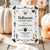 キュートなコケティッシュ・ハロウィンコスチュームパーティー 招待状