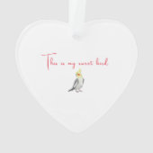 キュートなコックティエルの水色のオウム。 オーナメント (裏面)