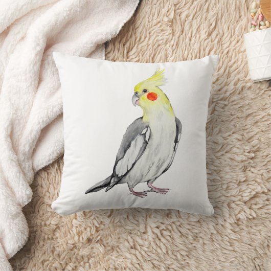 キュートなコックティエルウォーター色のオウム。 クッション (ブランケット)