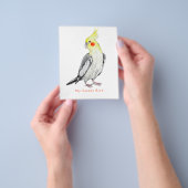 キュートなコックティエルウォーター色のオウム。 チラシ (手)