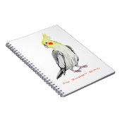 キュートなコックティエルウォーター色のオウム。 ノートブック (右側)