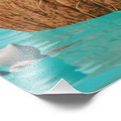 キュートなコリコねこ ココナッツアイランド - かわいいオーシャンF フォトプリント (角)