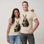 キュートなコーヒーウサギ | おしゃれなウサギの動物アート Tシャツ (ユニセックス)