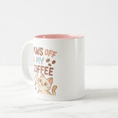 キュートなコーヒーマグ - 猫好きのための面白いカップ ツートーンマグカップ (正面左)