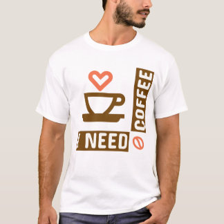 キュートなコーヒー好き カフェイン中毒 ブロック引用 Tシャツ