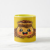 キュートなコーヒー袋マグ | かわいいコーヒー豆のカップ マグカップ (中央)