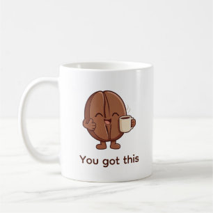 キュートなコーヒー豆のキャラクター コーヒーマグカップ