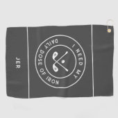 キュートなゴルファーのユーモアのゴルフのアイアンスポーツ用具グレー ゴルフタオル (横)