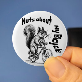 キュートなサイクリストのリス自転車のおもしろいサイクルギフト 缶バッジ