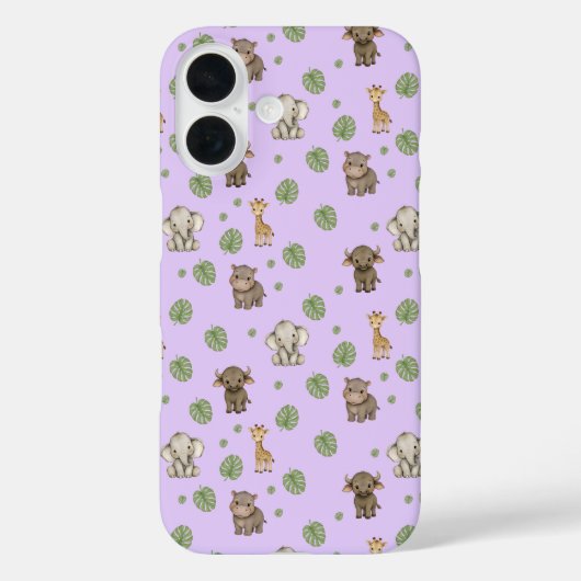 キュートなサファリジャングル動物のパターン Case-Mate iPhoneケース (裏面)