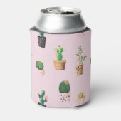 キュートなサボテンがピンクのフォームにパターン 缶クーラー (缶裏面)