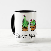 キュートなサボテンのサボテンは最高の今まで母を吸う マグカップ (正面左)