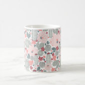 キュートなサボテンのピンクの緑の多肉植物パターン コーヒーマグカップ (中央)