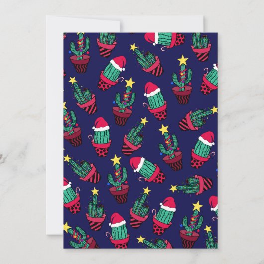 キュートなサボテンの木がクリスマスを企業の照らす 招待状 (裏面)