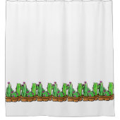 キュートなサボテン多肉類 シャワーカーテン (正面)
