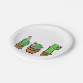 キュートなサボテン多肉類 ペーパープレート (アングル)