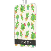 キュートなサボテン、サボテンの柄、多肉植物、あなたの名前 カーエアーフレッシュナー (左)