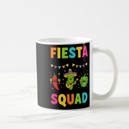 キュートなサボテン+ピーマン+子供たち Fiesta squad コーヒーマグカップ (右)