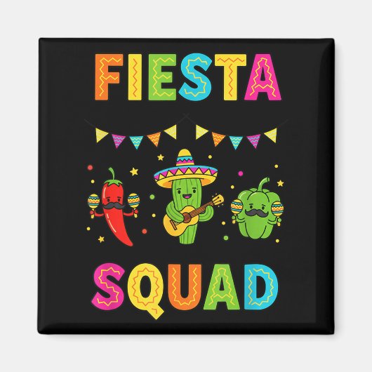 キュートなサボテン ピーマン 子供 Fiesta squad マグネット (正面)