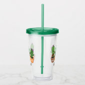 キュートなサボトリオ歌の漫画イラストレーション アクリルタンブラー (右)