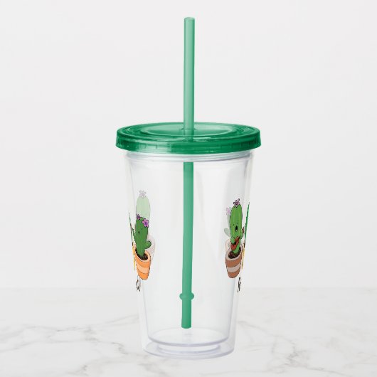 キュートなサボトリオ歌の漫画イラストレーション アクリルタンブラー (右)