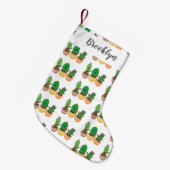 キュートなサボトリオ歌の漫画イラストレーション スモールクリスマスストッキング (正面 (吊り時))