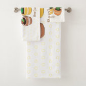 キュートなサボトリオ歌の漫画イラストレーション バスタオルセット (インサイチュ)