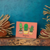 キュートなサボトリオ歌の漫画イラストレーション フォトプラーク (側面)