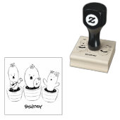 キュートなサボトリオ歌の漫画イラストレーション ラバースタンプ (押印)